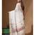 Off-white pure linen with kantha work saree with blouse piece
