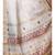 Off-white pure linen with kantha work saree with blouse piece