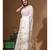 Off-white silk linen with kantha work saree with blouse piece