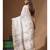 Off-white silk linen with kantha work saree with blouse piece