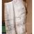 Off-white silk linen with kantha work saree with blouse piece