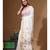 Off-white silk linen with kantha work saree with blouse piece