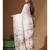Off-white silk linen with kantha work saree with blouse piece