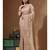 Beige pure linen with kantha work saree with blouse piece