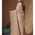 Beige pure linen with kantha work saree with blouse piece