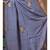 Teal blue pure linen with kantha work saree with blouse piece