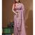 Lavendar pure linen with kantha work saree with blouse piece
