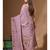 Lavendar pure linen with kantha work saree with blouse piece