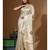 Beige kota tissue with kantha work saree with blouse piece