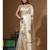 Beige kota tissue with kantha work saree with blouse piece