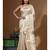 Beige kota tissue with kantha work saree with blouse piece