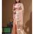 Peach kota tissue with kantha work saree with blouse piece