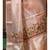 Peach kota tissue with kantha work saree with blouse piece