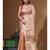 Peach kota tissue with kantha work saree with blouse piece
