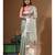 Green kota tissue with kantha work saree with blouse piece