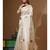Beige kota tissue with kantha work saree with blouse piece