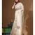 Beige kota tissue with kantha work saree with blouse piece