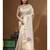 Beige kota tissue with kantha work saree with blouse piece