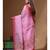 Pink supernet with kantha work saree with blouse piece