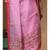 Pink supernet with kantha work saree with blouse piece