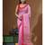 Pink supernet with kantha work saree with blouse piece