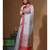 Grey supernet with kantha work saree with blouse piece