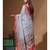 Grey supernet with kantha work saree with blouse piece