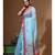 Blue supernet with kantha work saree with blouse piece