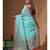 Green supernet with kantha work saree with blouse piece