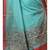 Green supernet with kantha work saree with blouse piece