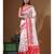 White supernet with computer embroidery saree with blouse piece