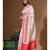 Off-white supernet with computer embroidery saree with blouse piece