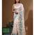 Off-white banarasi silk (jacquard) with computer embroidery saree with blouse piece