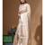 Beige tissue with computer embroidery saree with blouse piece