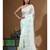 Light green viscose organza with computer embroideery saree with blouse piece