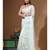 Light green viscose organza with computer embroideery saree with blouse piece