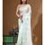 Light green viscose organza with computer embroideery saree with blouse piece