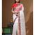 Off-white pure organza with sequence lace saree with stiched blouse