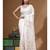 Off-white viscose organza with hand work saree with blouse piece