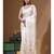 Off-white viscose organza with hand work saree with blouse piece