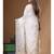 Off-white viscose organza with hand work saree with blouse piece