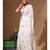Off-white viscose organza with hand work saree with blouse piece