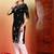 Women black ethnic motifs embroidered chikankari rayon long kurta