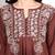 Women dark brown ethnic motifs embroidered chikankari ombre flared kurti
