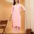 Women pink floral embroidered lucknowi chikankari straight kurta sets
