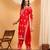 Women red floral embroidered lucknowi chikankari straight kurta sets