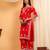 Women red floral embroidered lucknowi chikankari straight kurta sets
