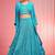 Turquoise Dori And Resham Work Georgette Lehenga Cape Set