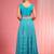 Turquoise Dori And Resham Work Georgette Lehenga Cape Set