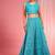 Turquoise Dori And Resham Work Georgette Lehenga Cape Set